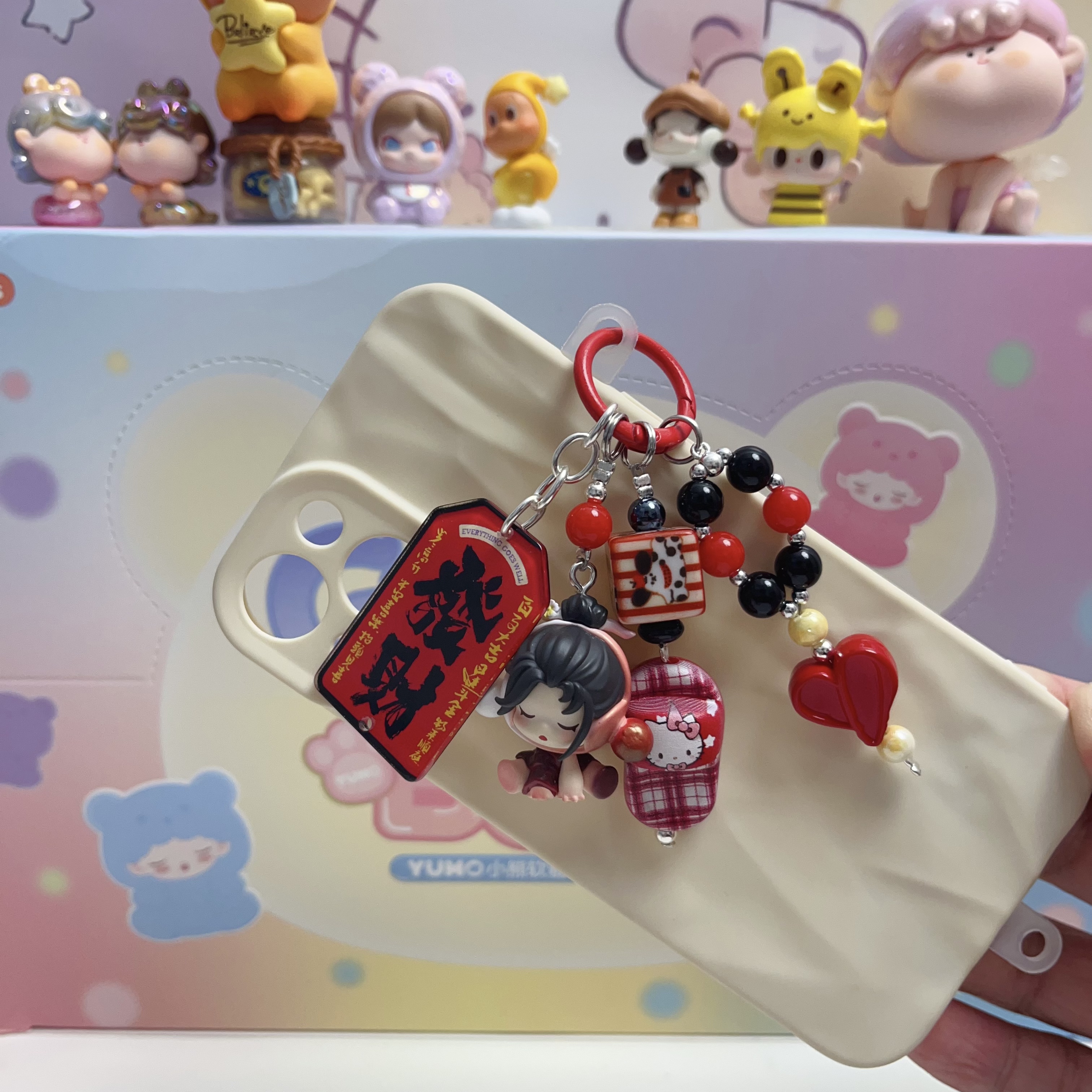 【1号链接】正版萌粒卡通滴溜款手机链包挂钥匙扣
