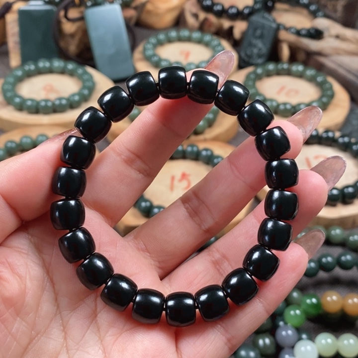 和田玉（青玉）手链未镶嵌