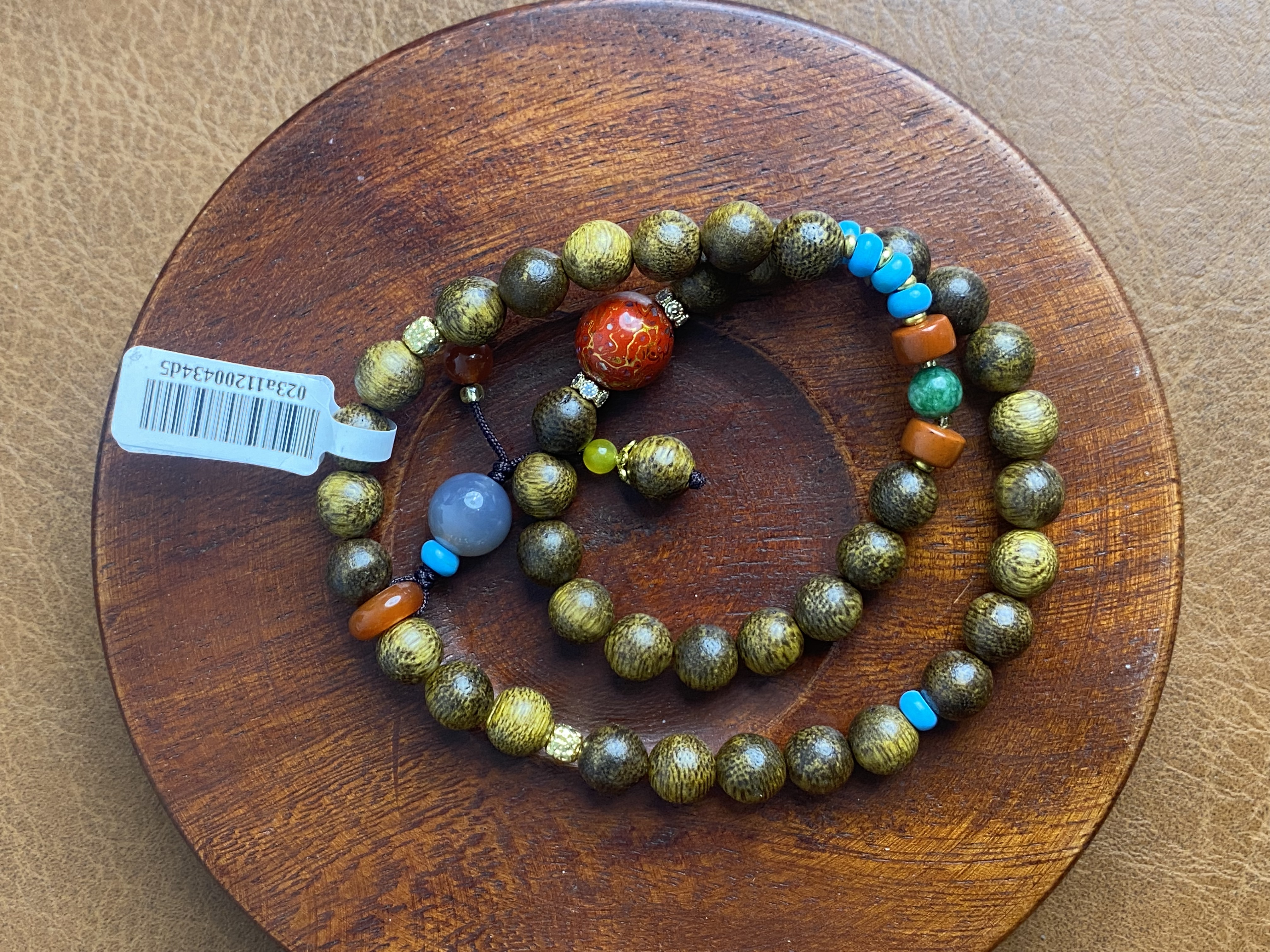 MTYC 044 玛瑙+大漆+沉香双圈高定款手串（无礼盒）