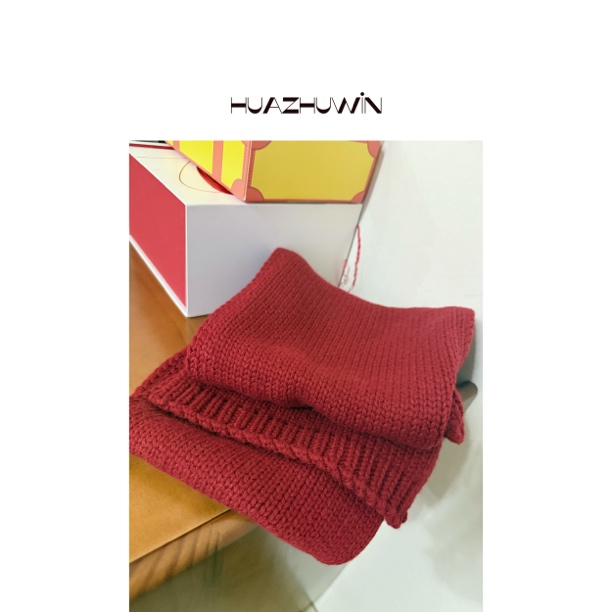 HZ-定制圣诞红显白羊毛围巾