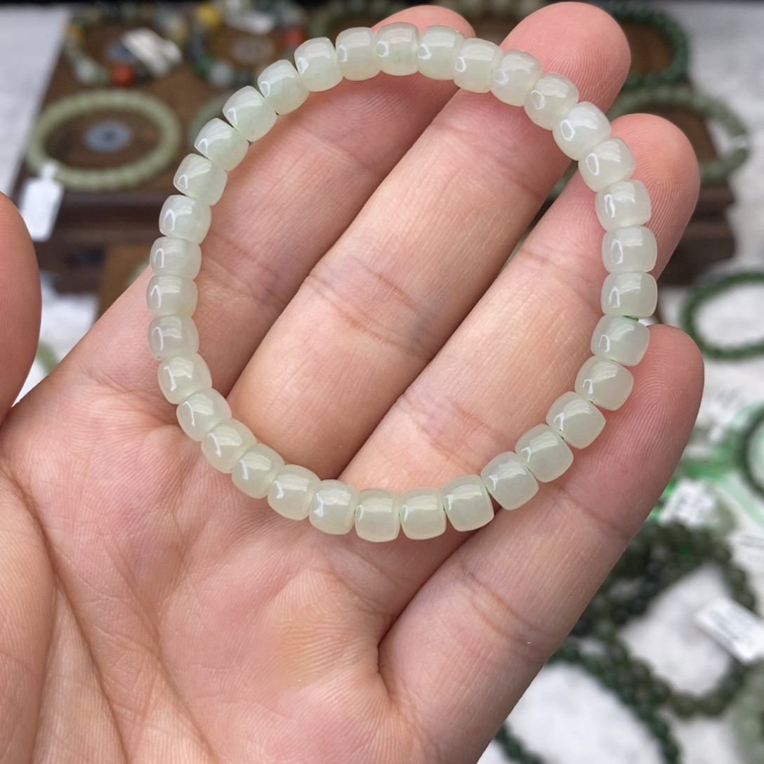 手链未镶嵌和田玉晴水直切珠卡6