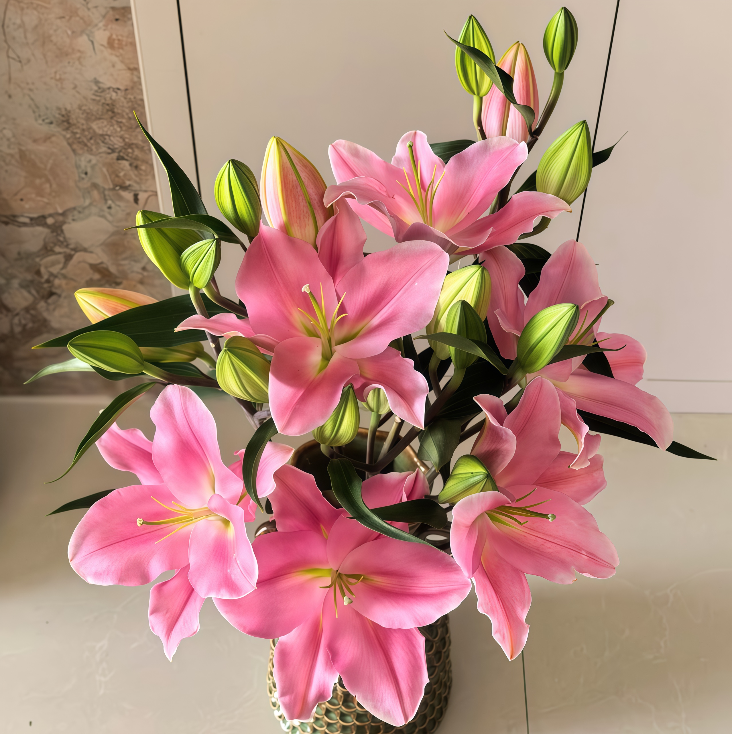 【荷花香水百合AK】粉色香水百合 |满两单鲜花包邮 
