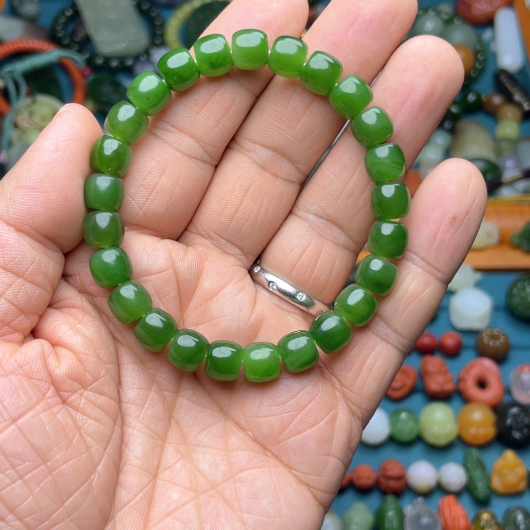 和田玉（碧玉）颈饰未镶嵌哼**嘿8*7mm