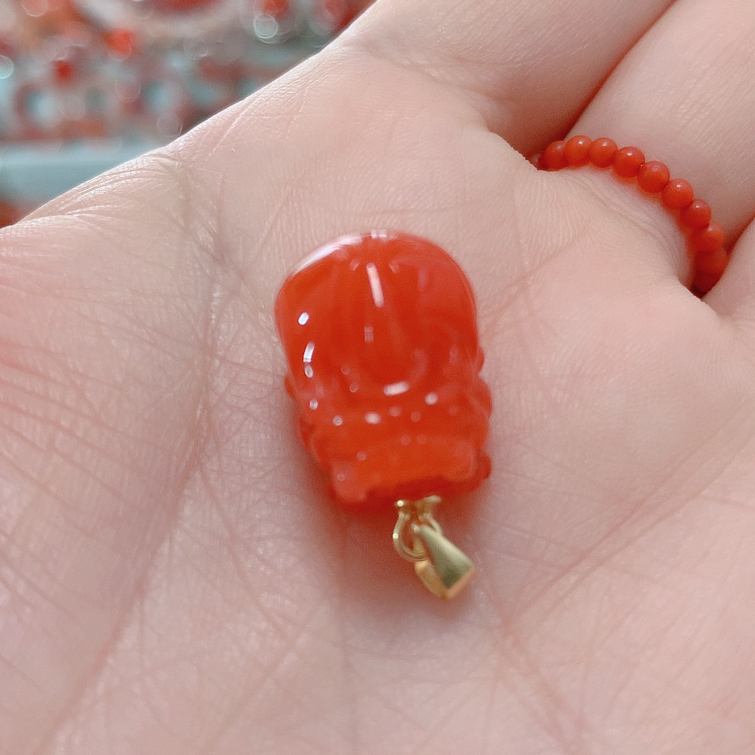 南红玛瑙吊坠(不含链)银S925镶嵌