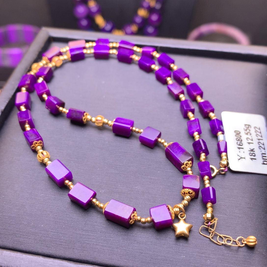 苏纪石（舒俱来）18K金镶嵌项链