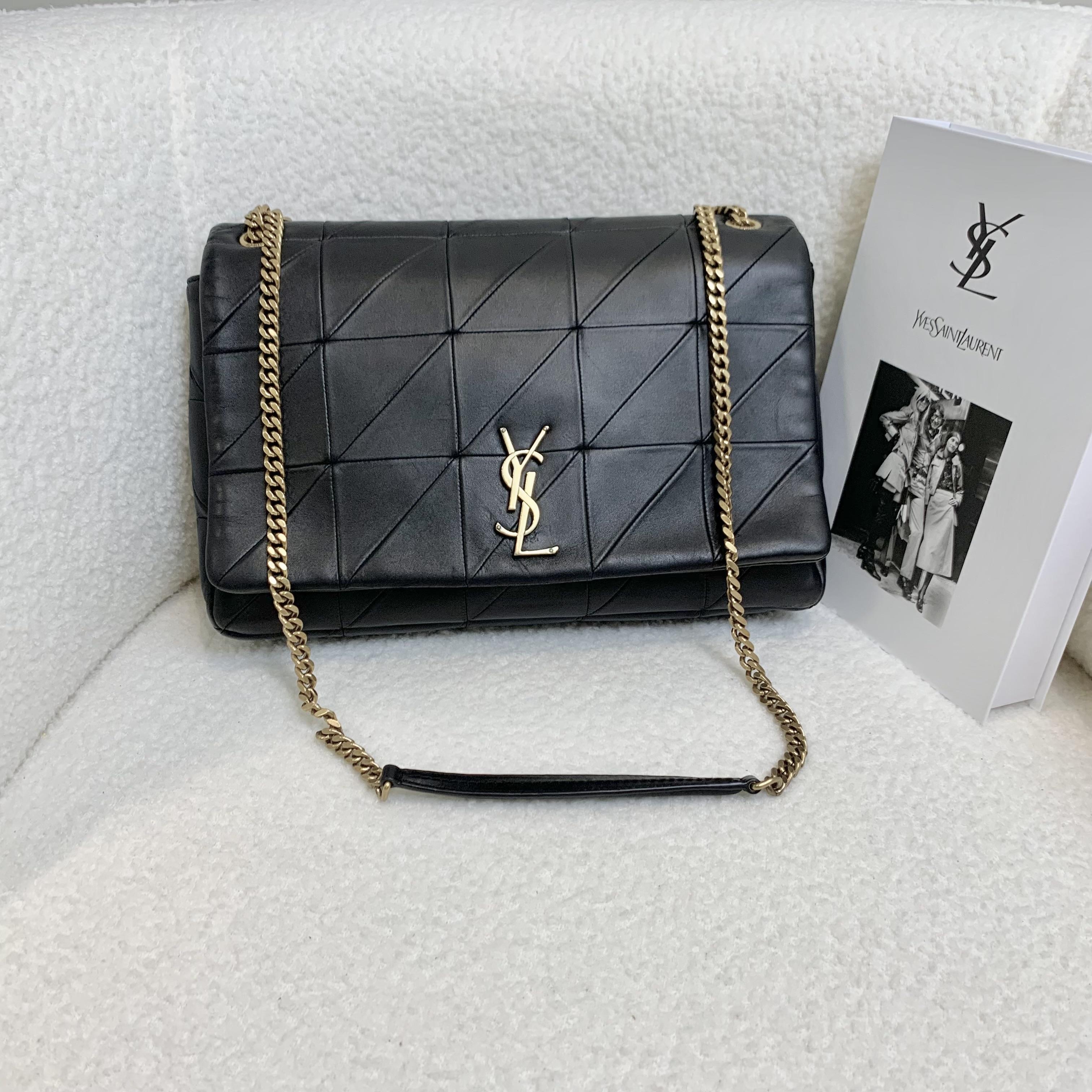 99新 YSL/圣罗兰 壹臻/黑金Jamie大号单肩包/97895457