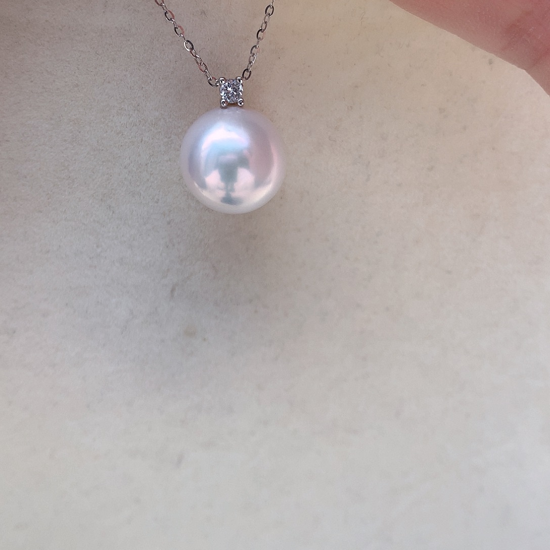 淡水珍珠13-14mm爱迪生戴妃银S925镶嵌