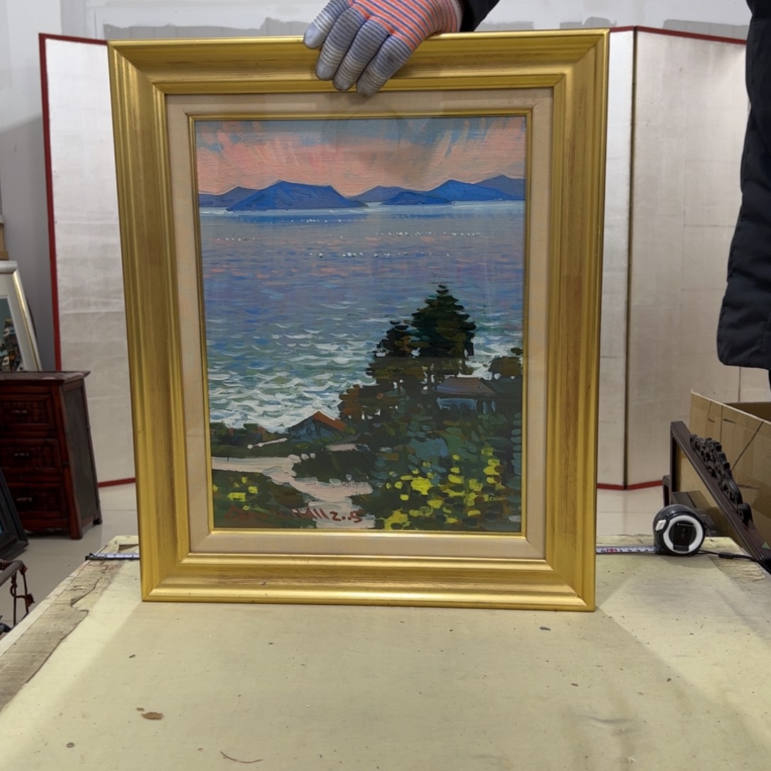 天***我绘画屏风框画茶空间设计