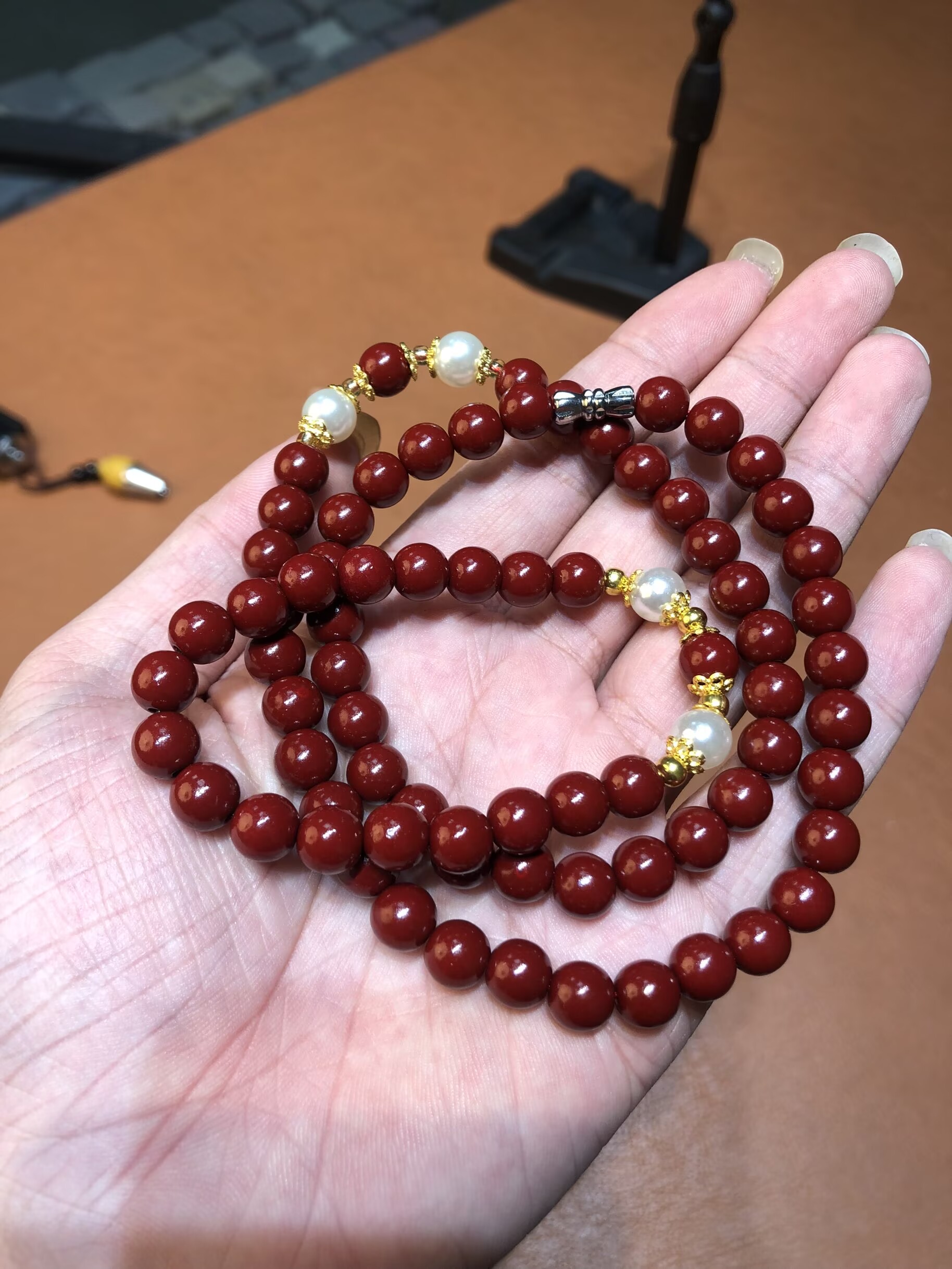 含辰砂工艺品朱砂双圈单圈套组手串SZH0350