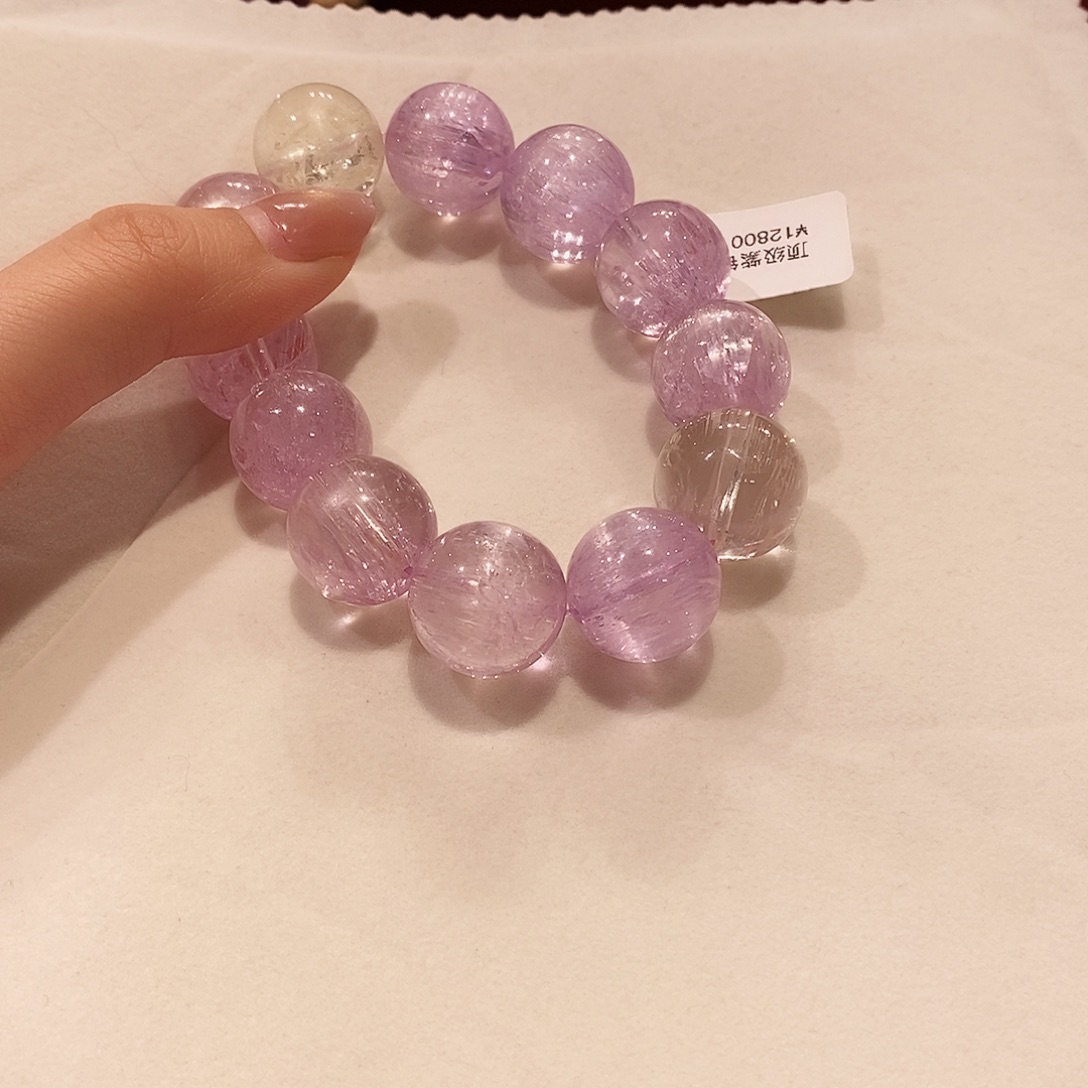 锂辉石手串未镶嵌紫锂辉