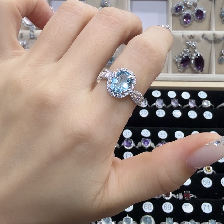 o***a芙蓉石戒指银S925镶嵌