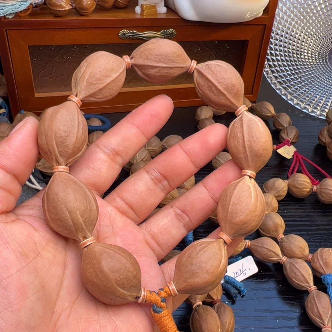 @***学橄榄核手串梅林铁核鲨鱼背素串 21×29+三通