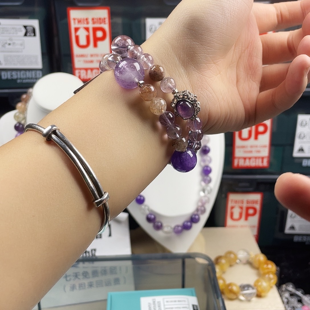 烟晶手链银S925镶嵌