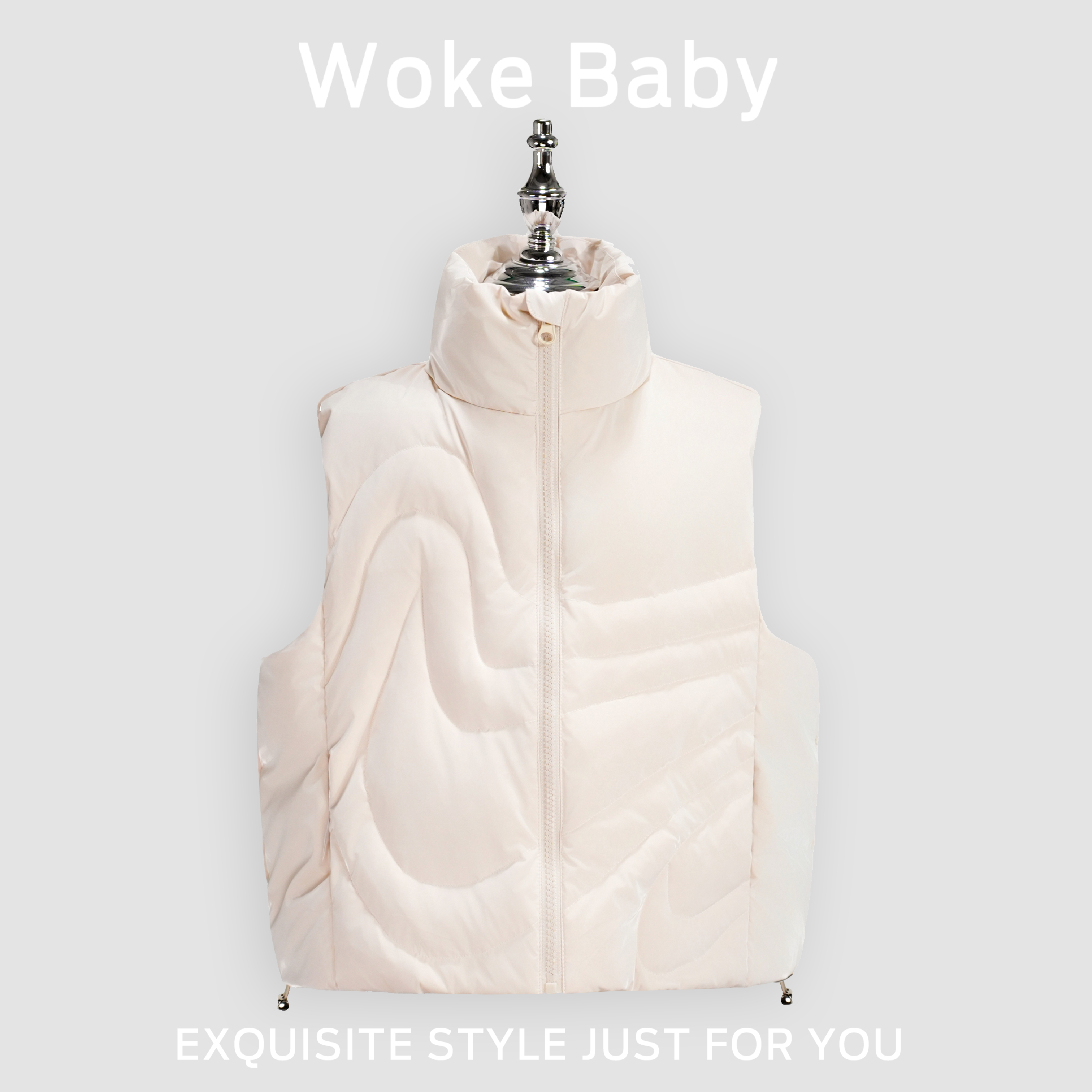 现货【免洗】女童冬外套立领保暖羽绒马甲百搭马夹汉服W5122