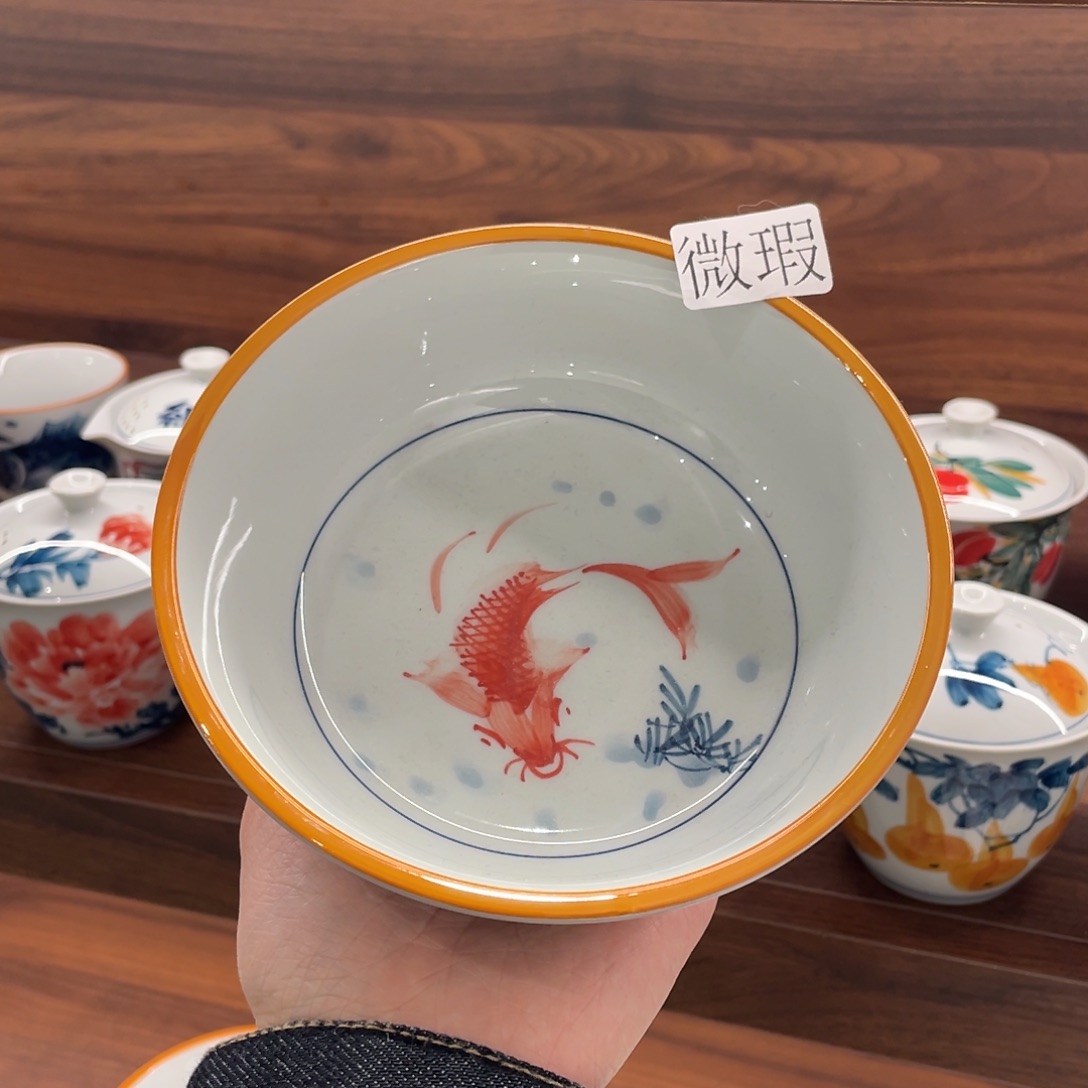 釉下彩纯手绘微瑕