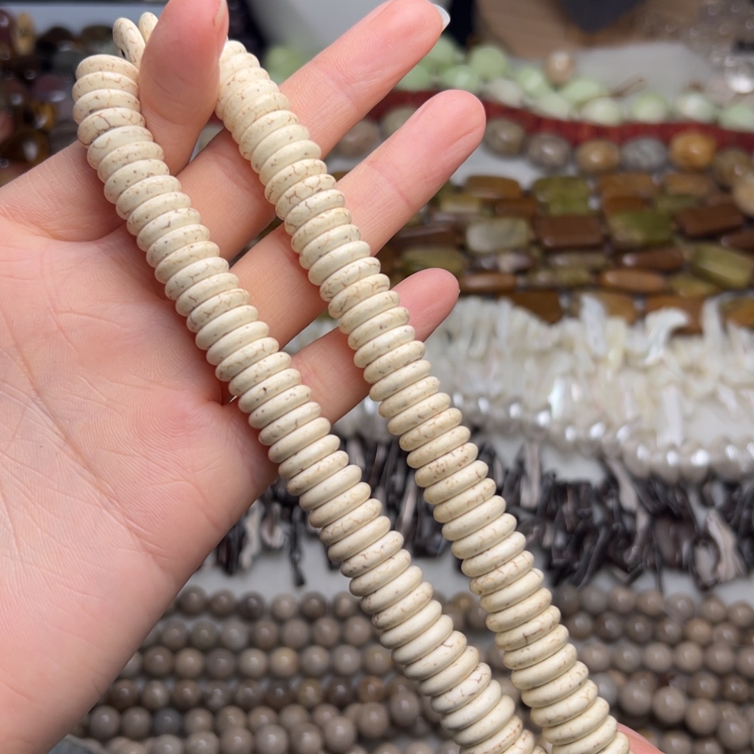 玛瑙/玉髓合金珠宝半成品N639。12mm白色隔片一条