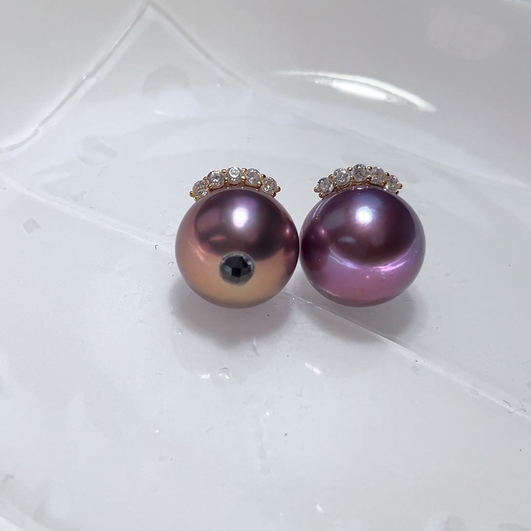 淡水珍珠耳饰银S925镶嵌