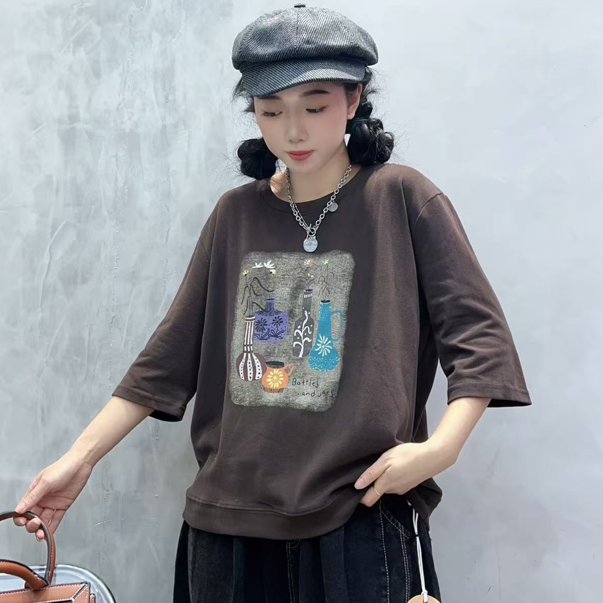 0467花瓶六分袖T，90斤穿到155斤