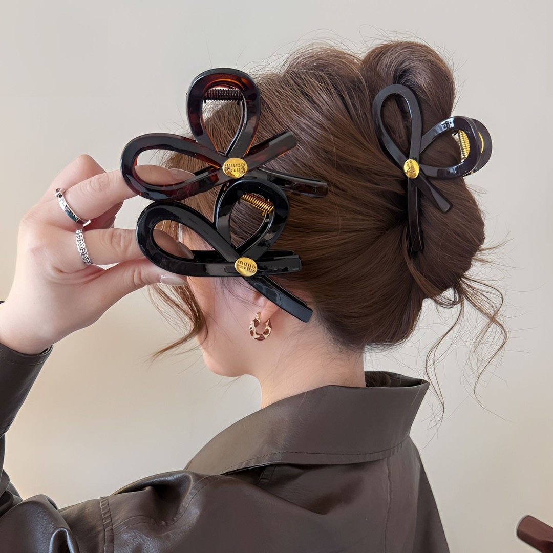 MIMILINE黑色发饰气质抓夹少女风发夹女休闲风发夹鲨鱼抓夹