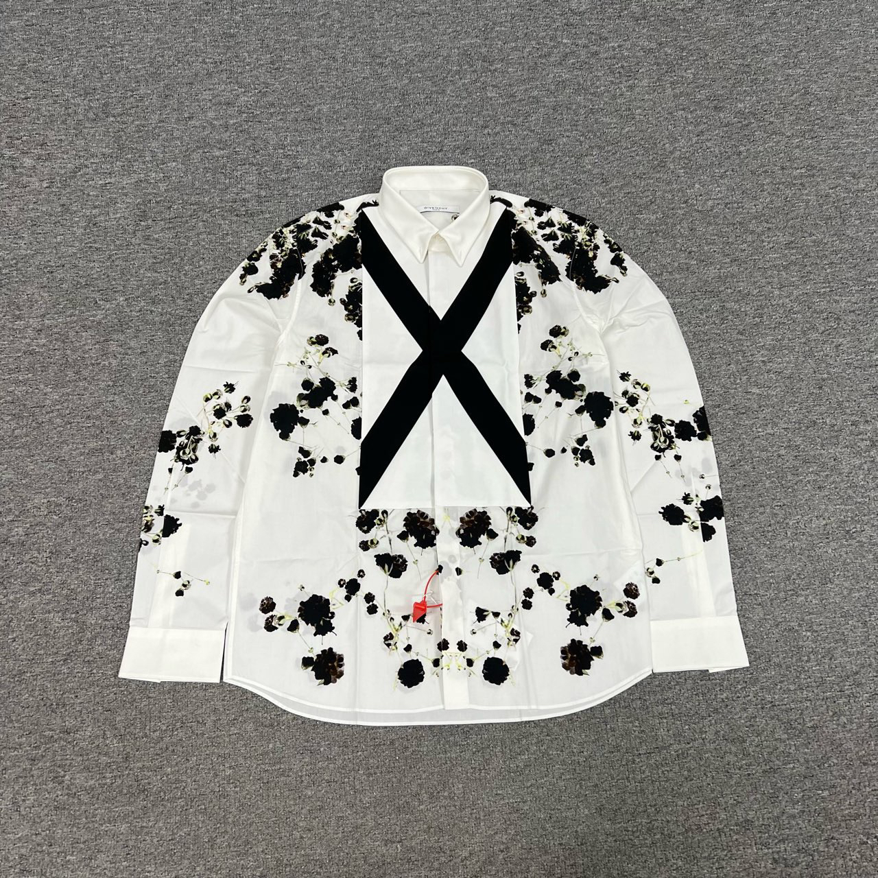 99新 Givenchy/纪梵希 黑白 水墨花卉 白衬衫 41码 