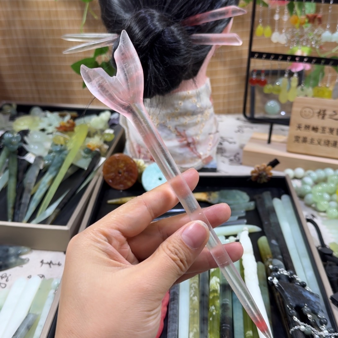 蛇纹石玉未镶嵌发饰