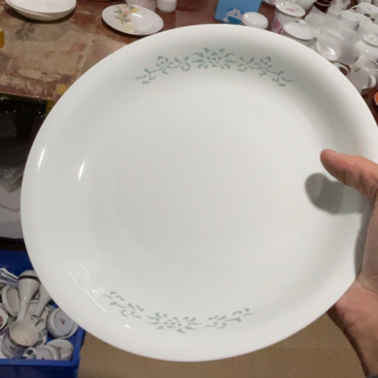 瓷片陶瓷10英寸深窝青釉玲珑