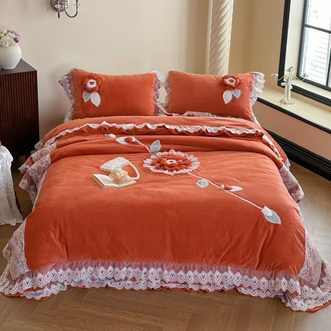 爱玛.实体高货 宝宝绒床盖多用被四件套 细腻柔软 床盖不跑不滑被