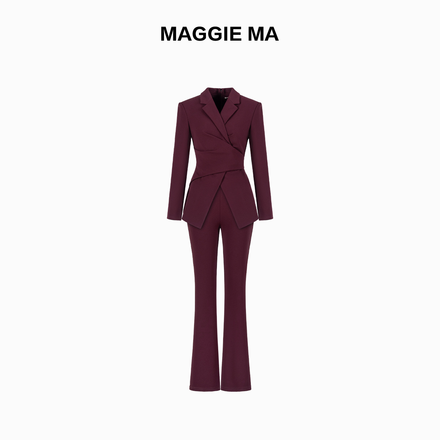 MAGGIE MA马婧设计师款紫红色优雅干练气场套装421S/422P