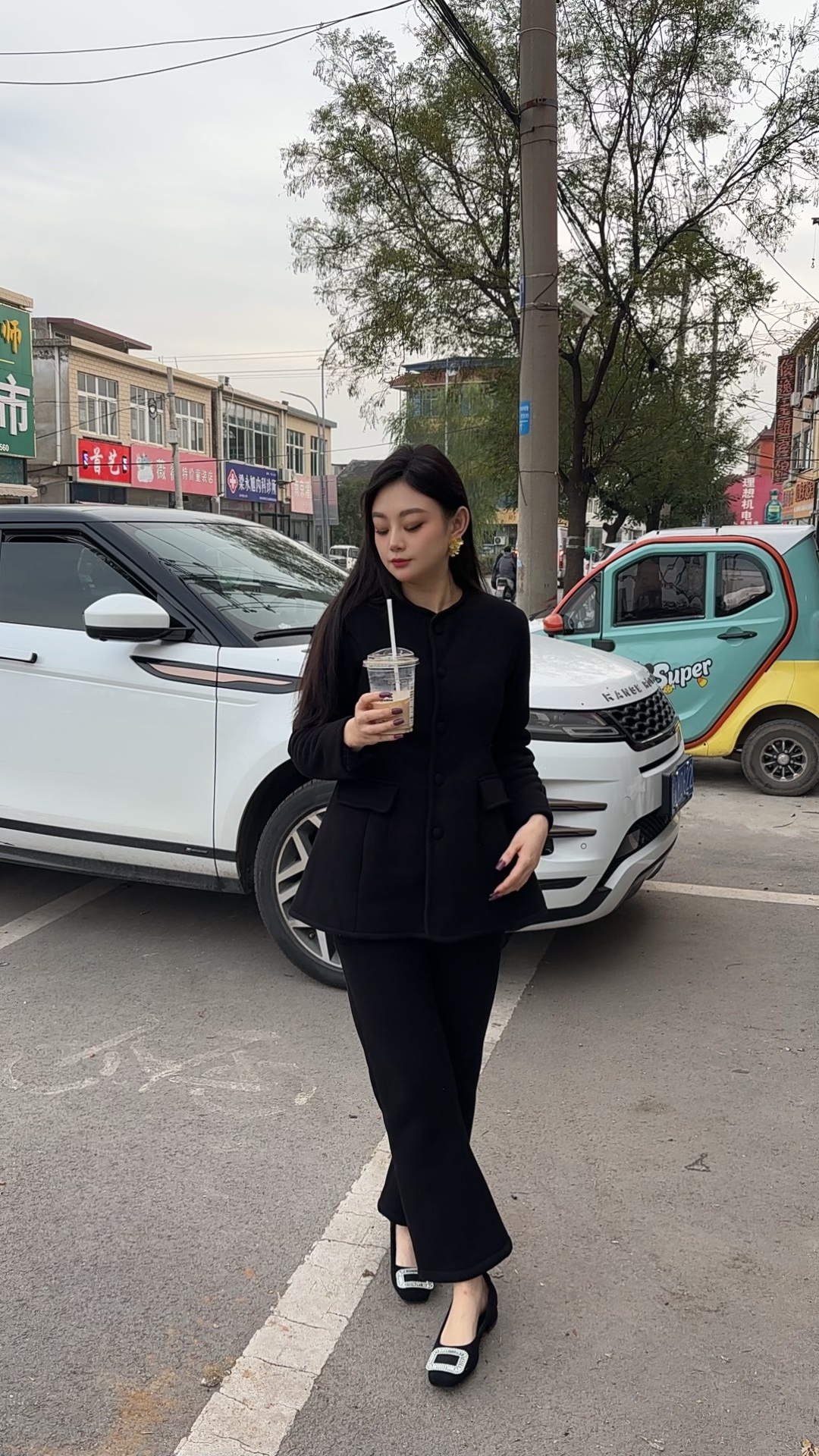 【好娃娃】气质显瘦圆领西装家居服套装