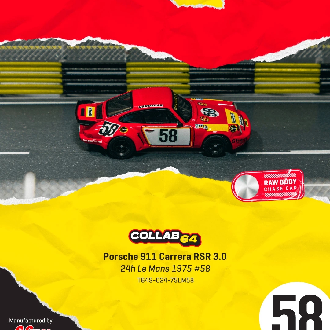 【匠擎预售】TW 1:64 Porsche保时捷 911红色RSR 58号 合金汽车模型