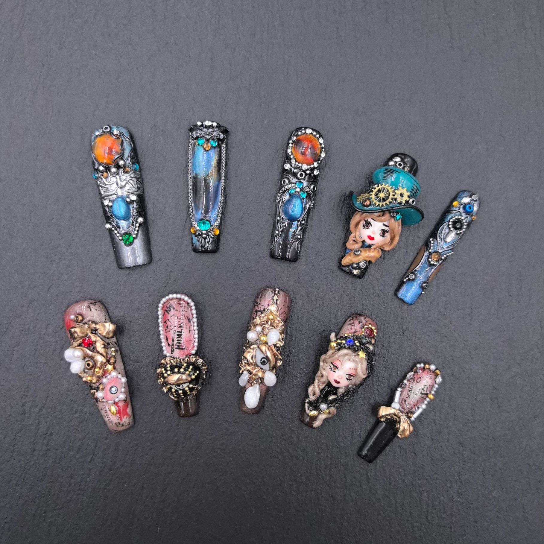 【Dandan出品】 鎏金机械姬   纯手工重工设计娃娃款穿戴甲