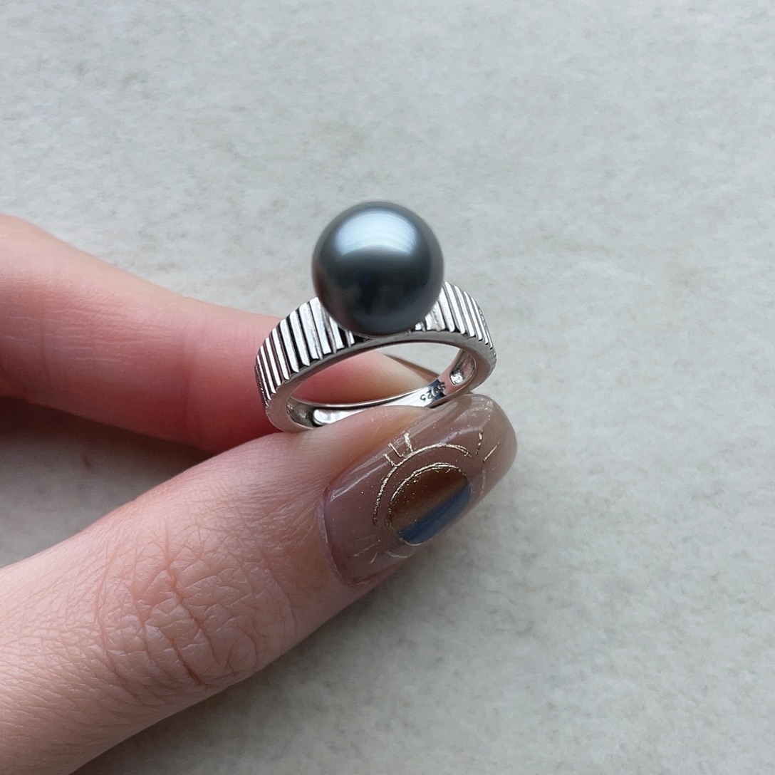 海水珍珠戒指39银S925镶嵌