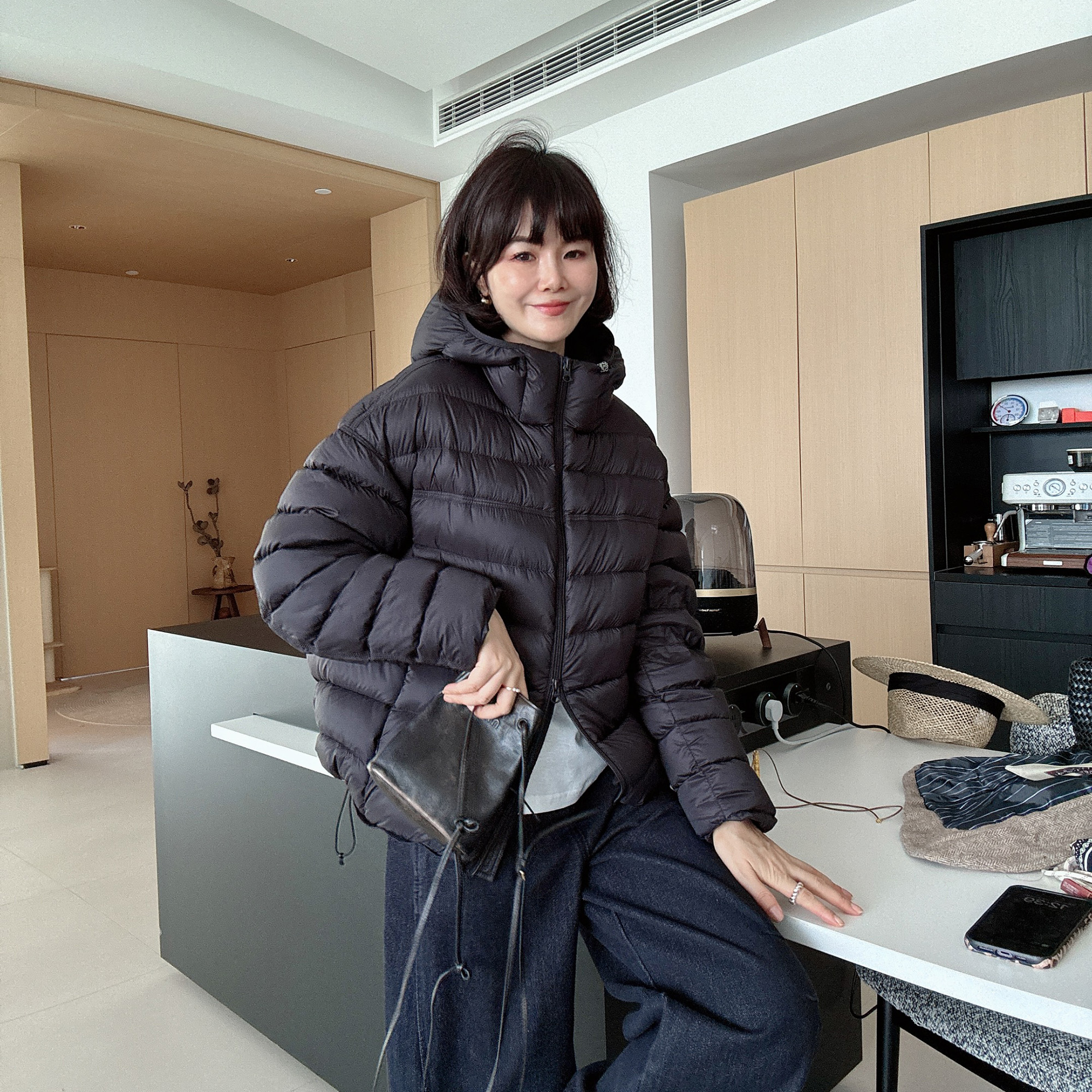 冬季连帽时尚百搭韩版加厚保暖排骨泡芙羽绒服