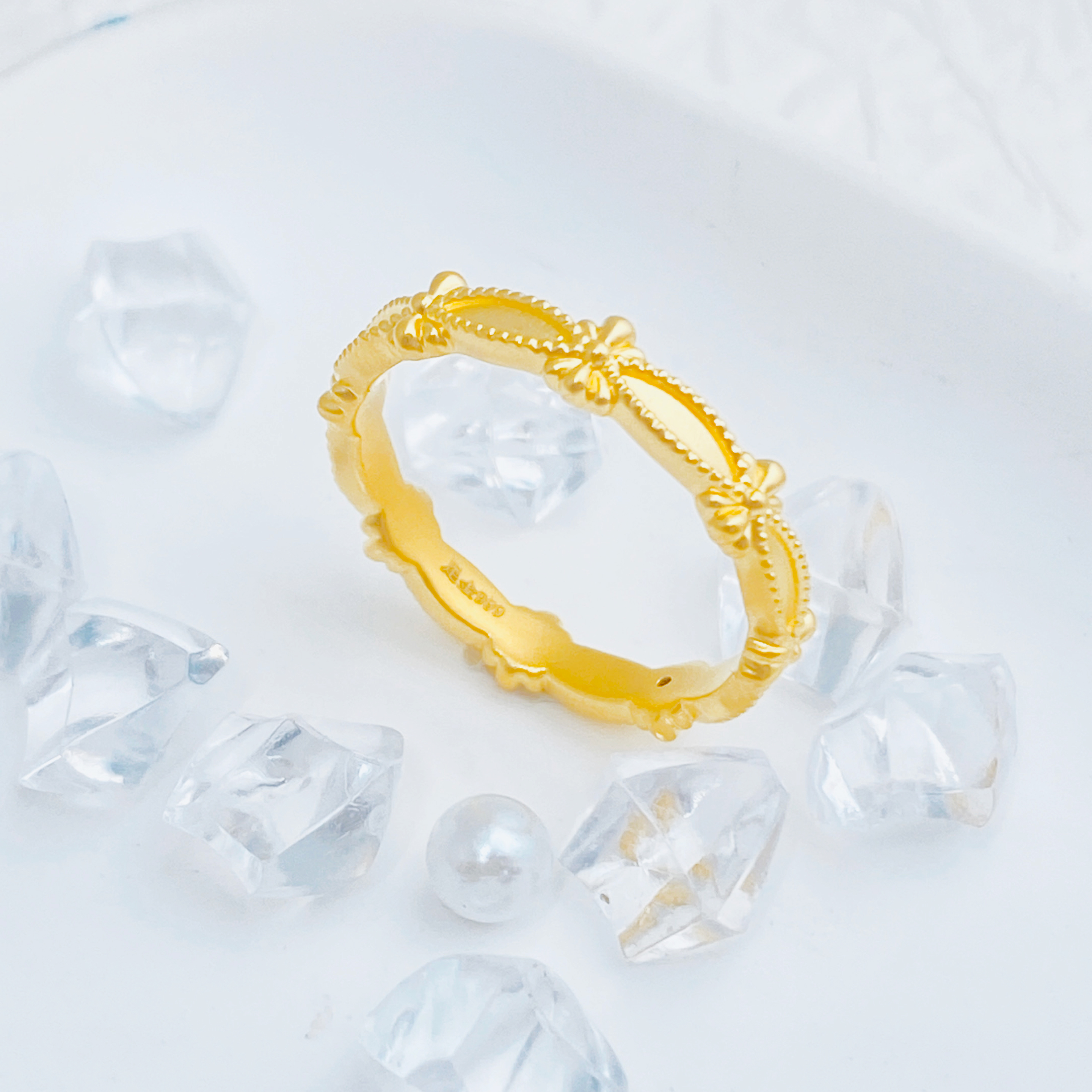 【国潮】足金999  鸢尾花戒指  0.98 14圈口