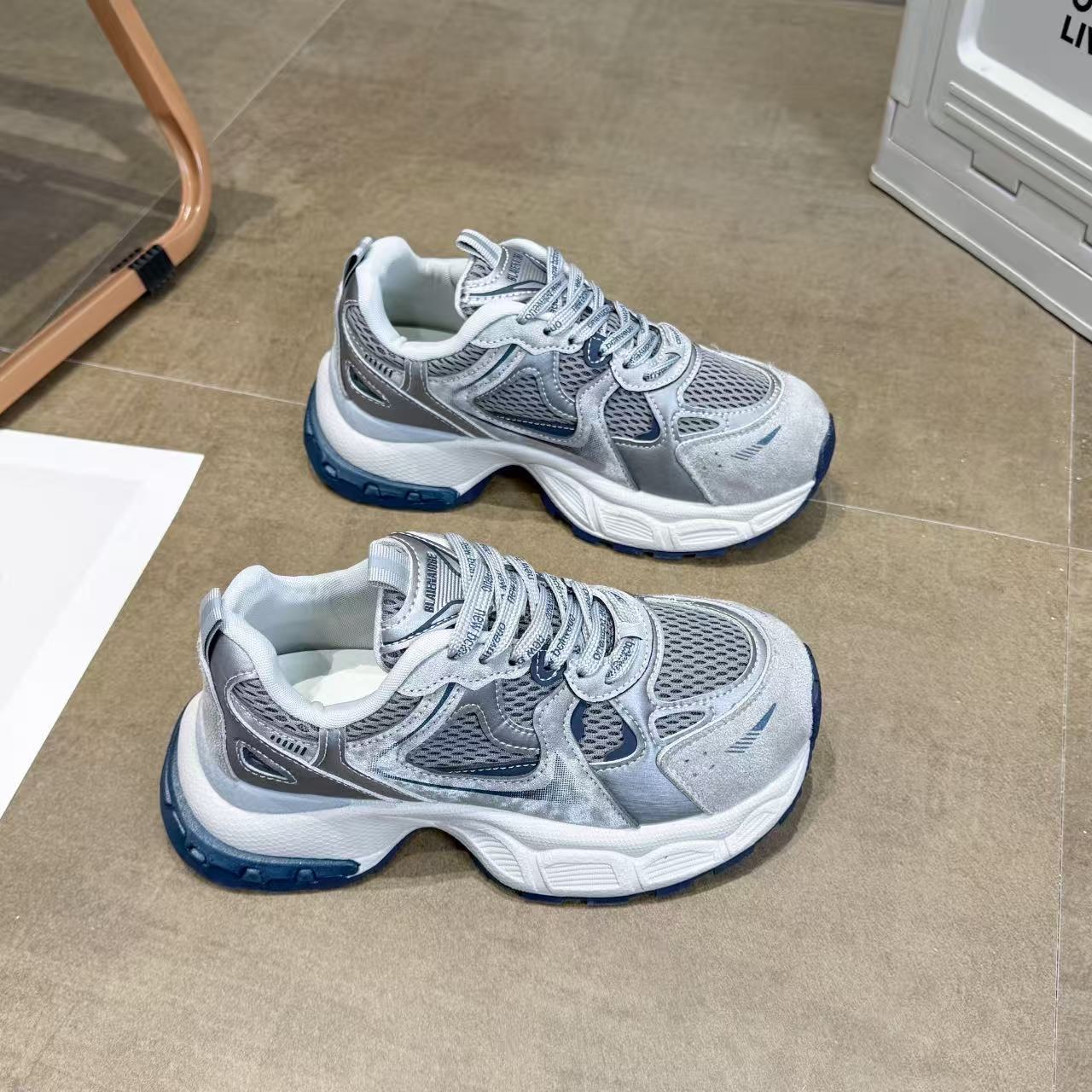 YQ加绒2025秋冬新款百搭时尚显瘦休闲运动鞋防滑超轻跑步老爹鞋女