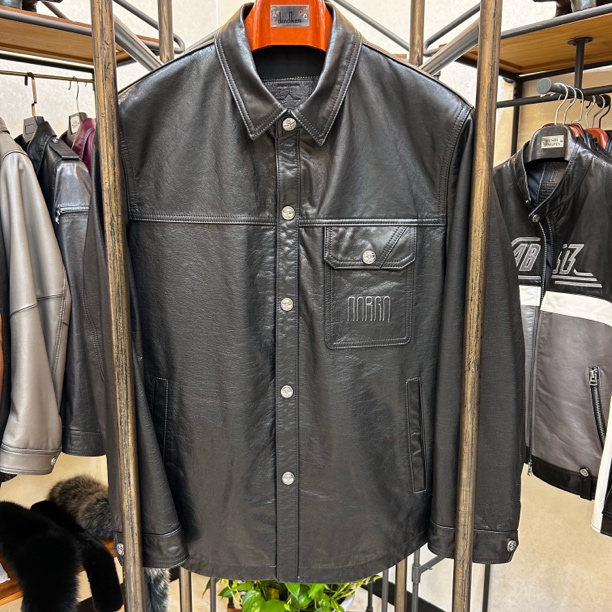 ZXT男士真皮皮衣西班牙进口胎牛皮油蜡工艺衬衫休闲时尚款LL25050