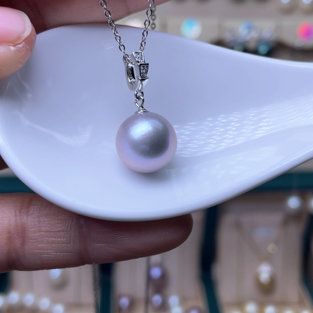 淡水珍珠吊坠银S925镶嵌