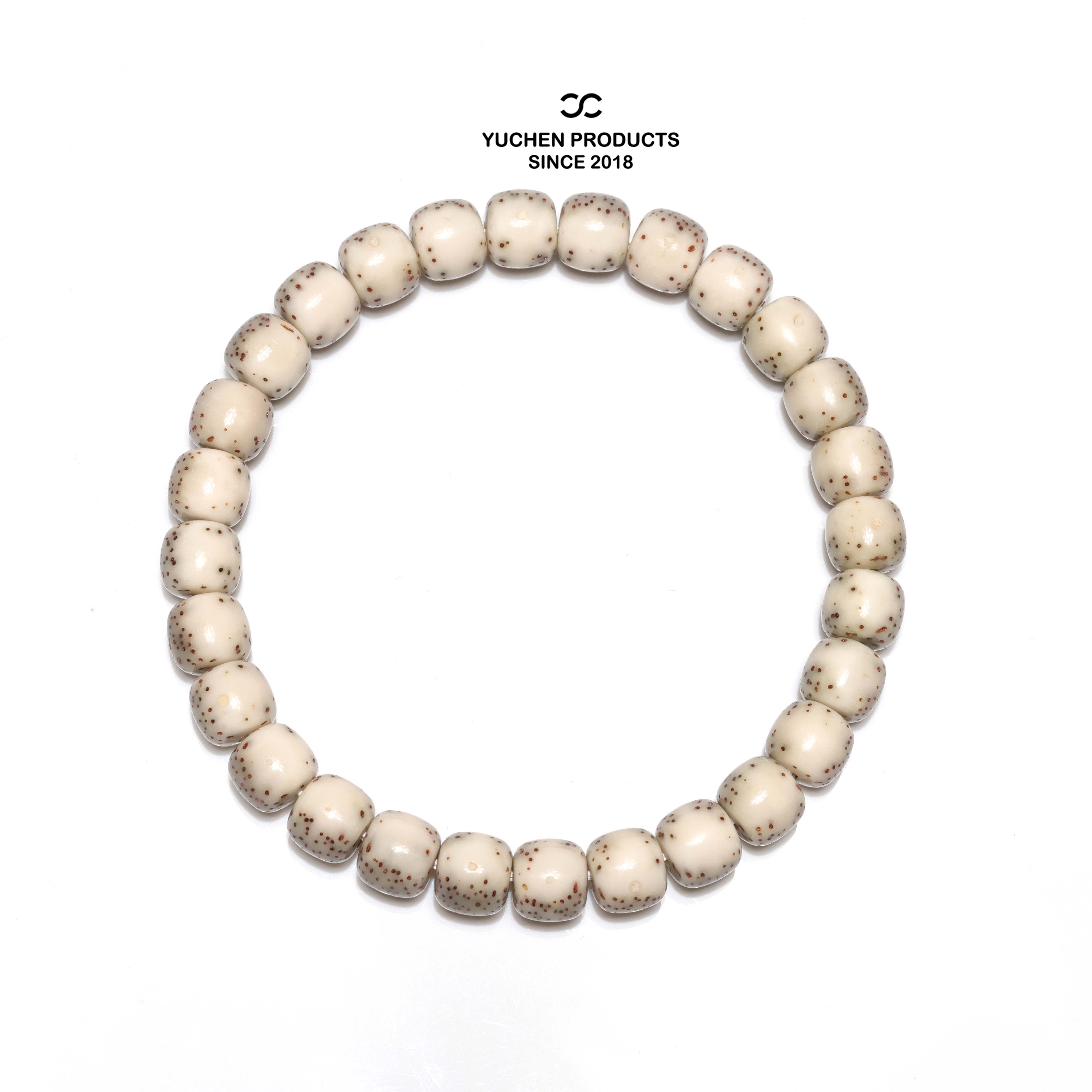 【宇辰】8*7MM 原生态石玉料糯冰玉化 收藏级老型正月星月菩提手串