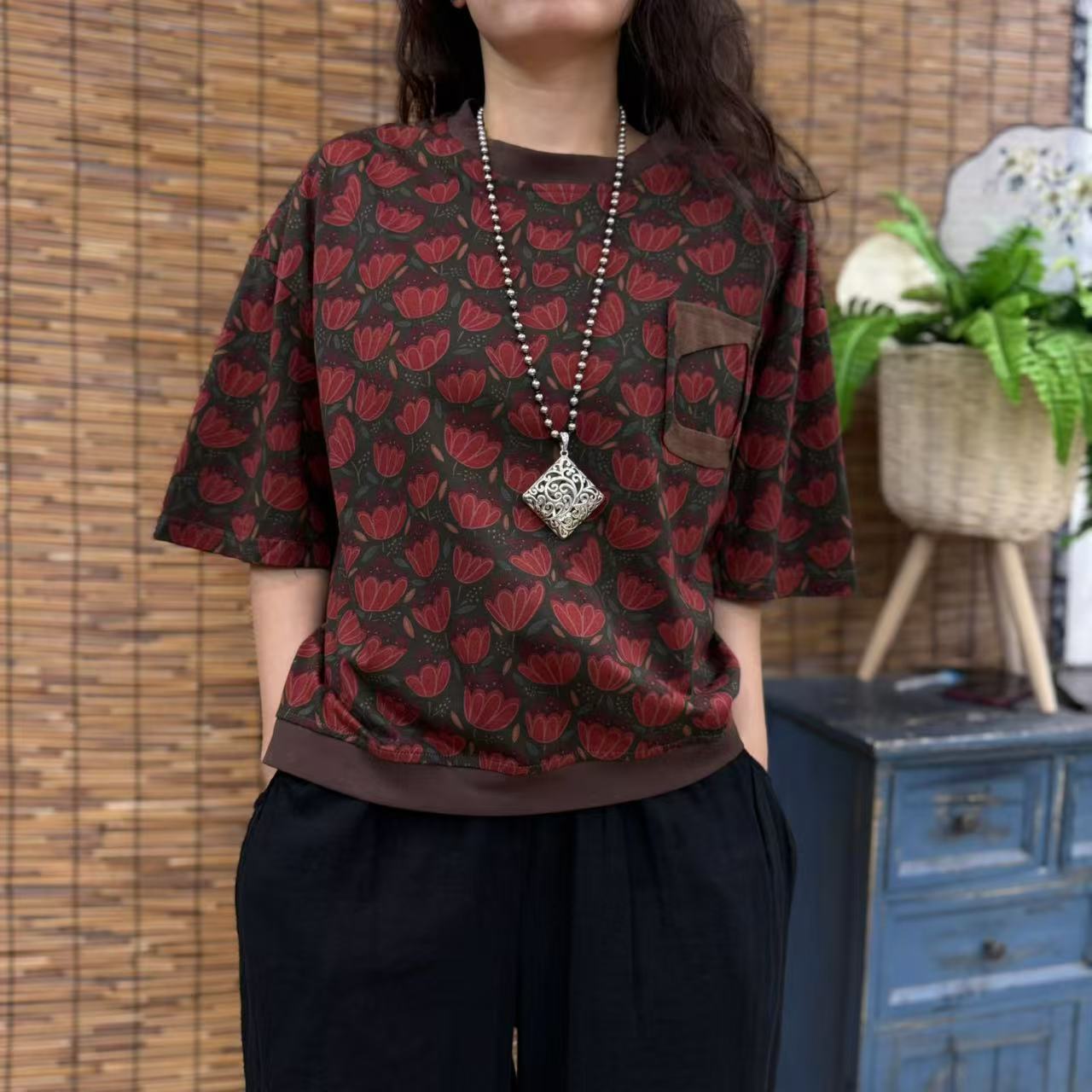 14889新款夏季时尚休闲百搭显瘦短袖T恤