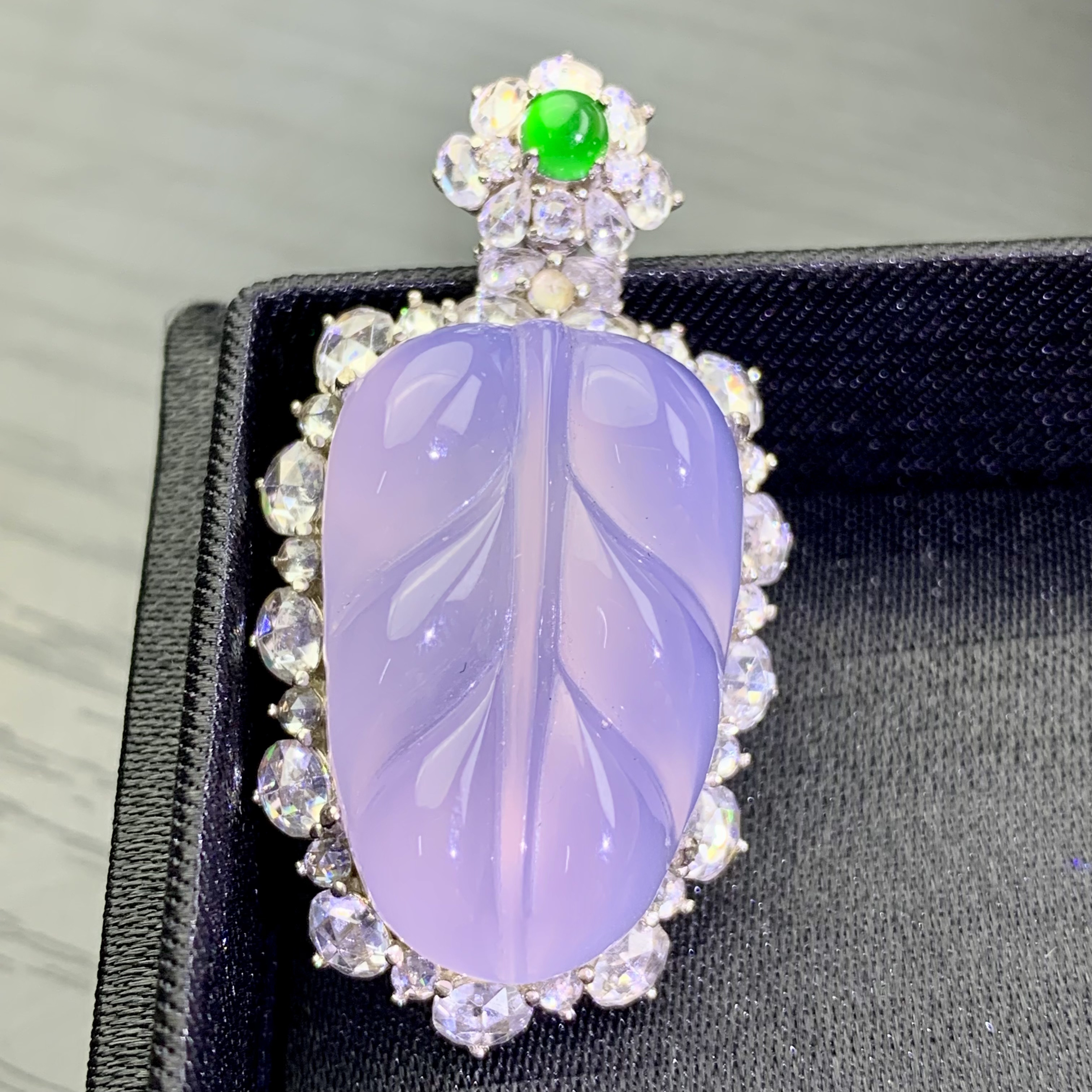 金枝玉叶吊坠｜天然紫罗兰玉髓吊坠金枝玉叶镶嵌款