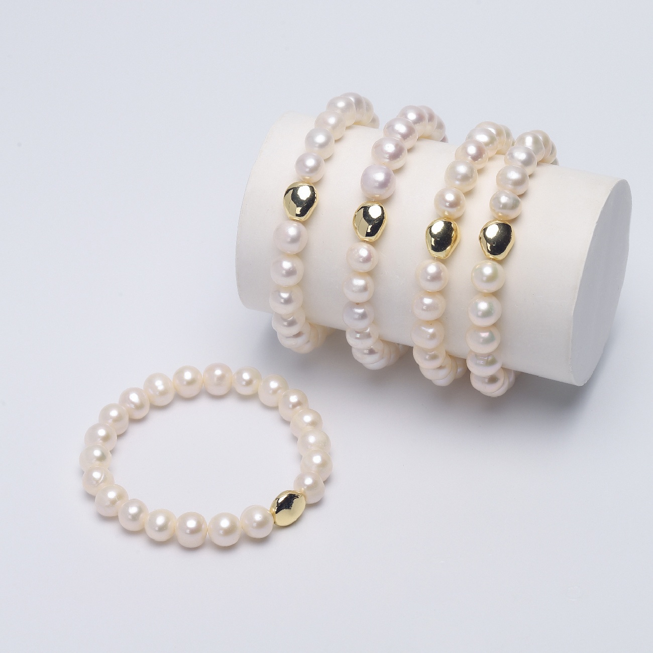 8-9mm 淡水无核珍珠手链近圆气质百搭 （多样性发一）