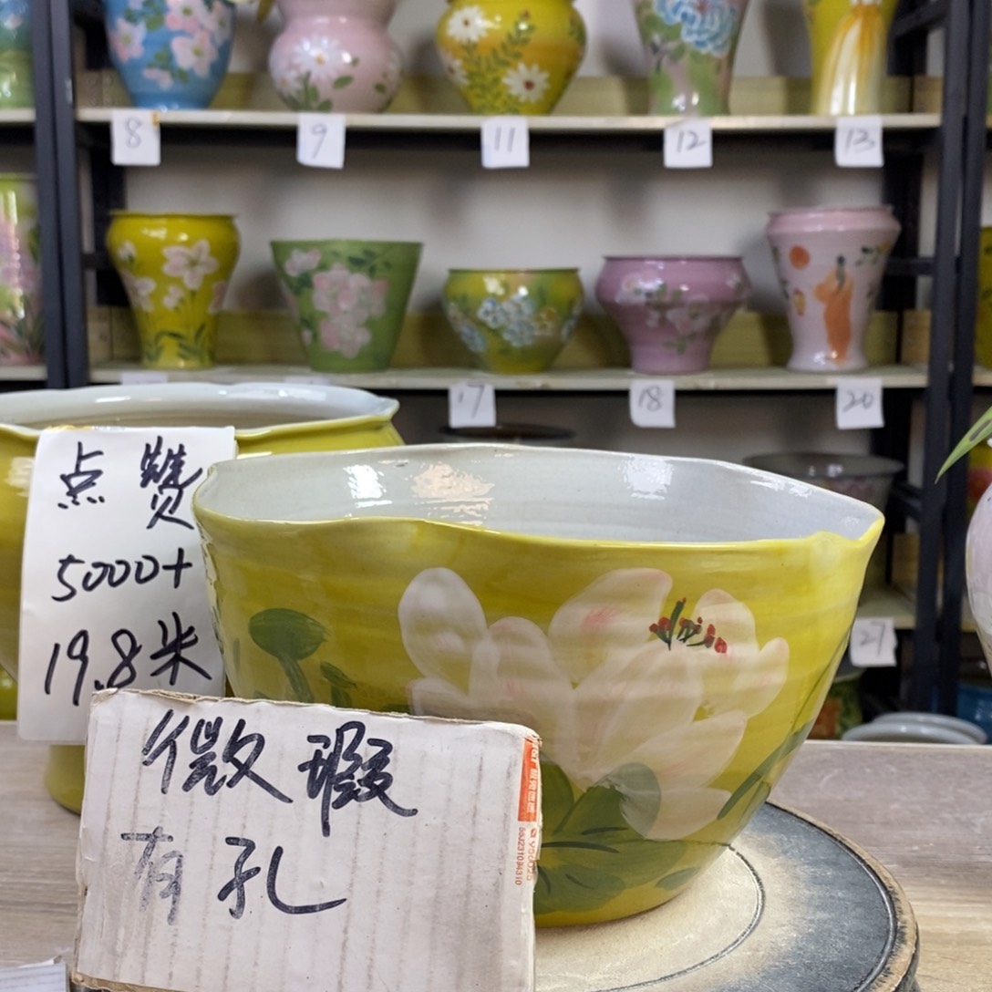 景德镇手工手绘陶瓷花盆