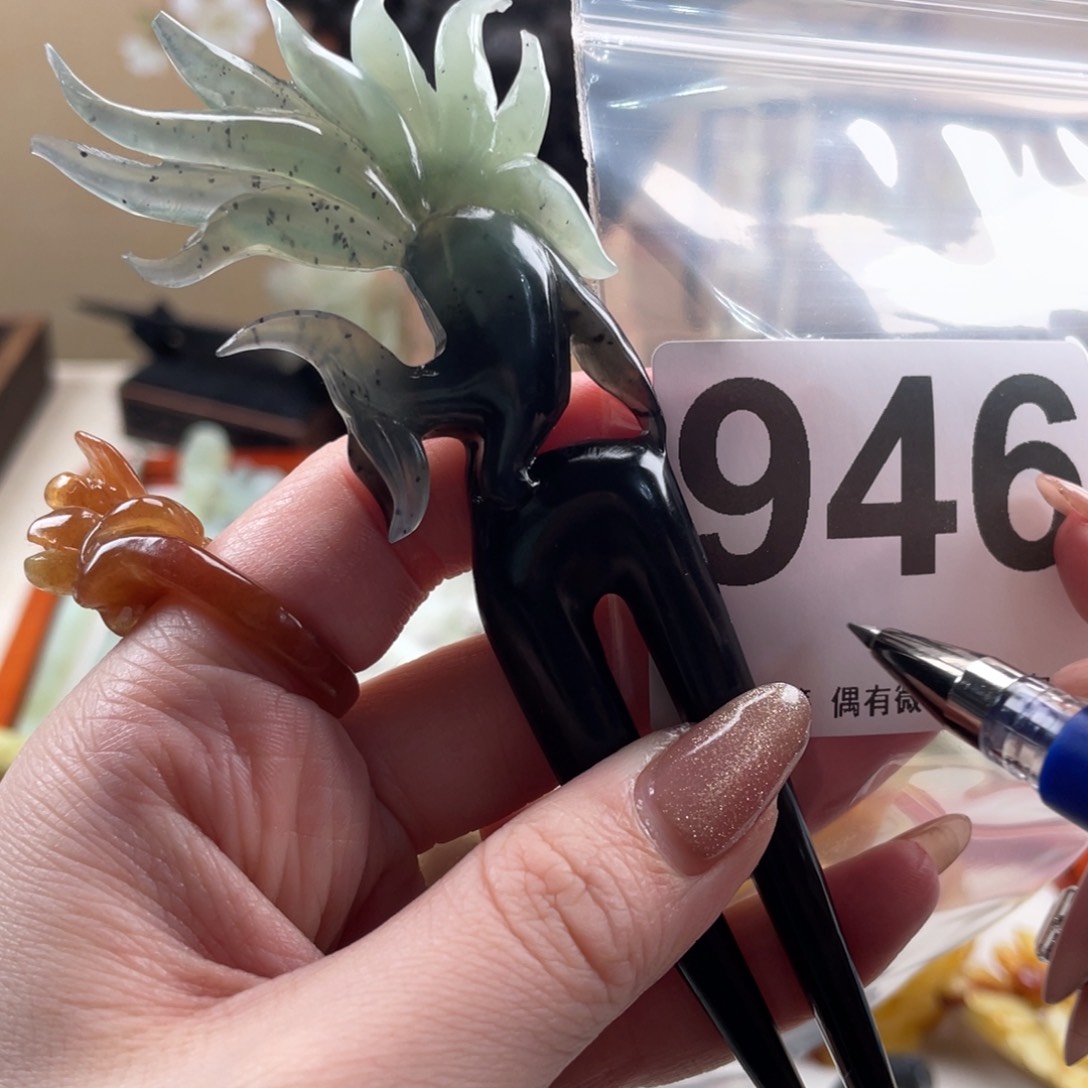 蛇纹石玉发饰未镶嵌