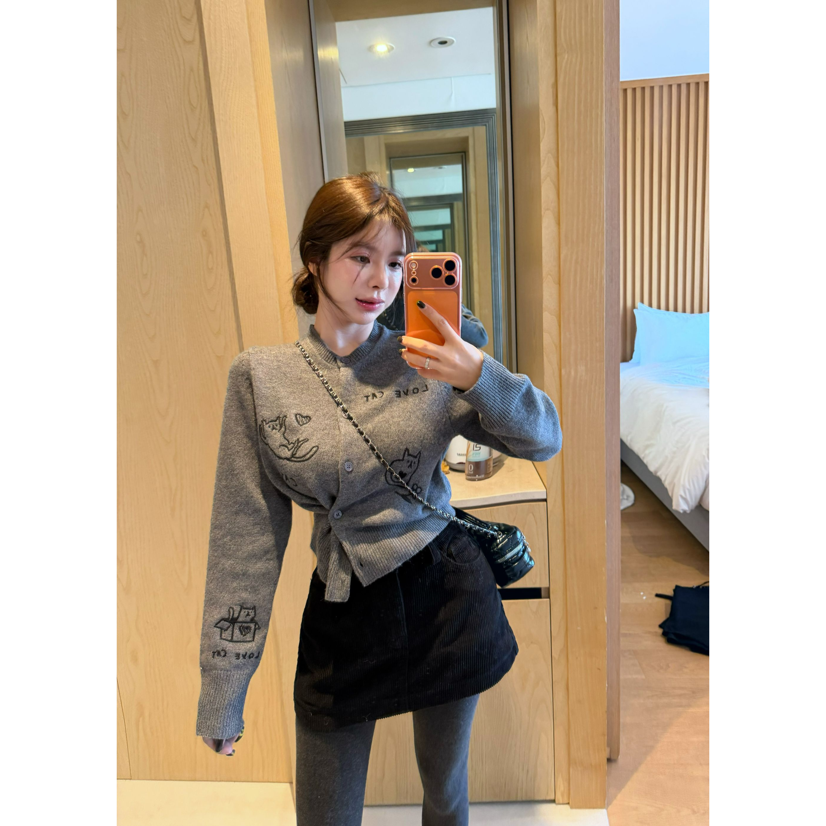 【HuiHui】东大门定制新品秋冬针织衫百搭可爱图案高级上衣（L0325）