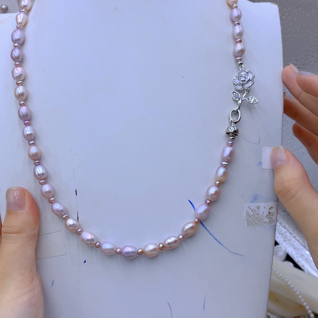 淡水珍珠颈饰银S925镶嵌