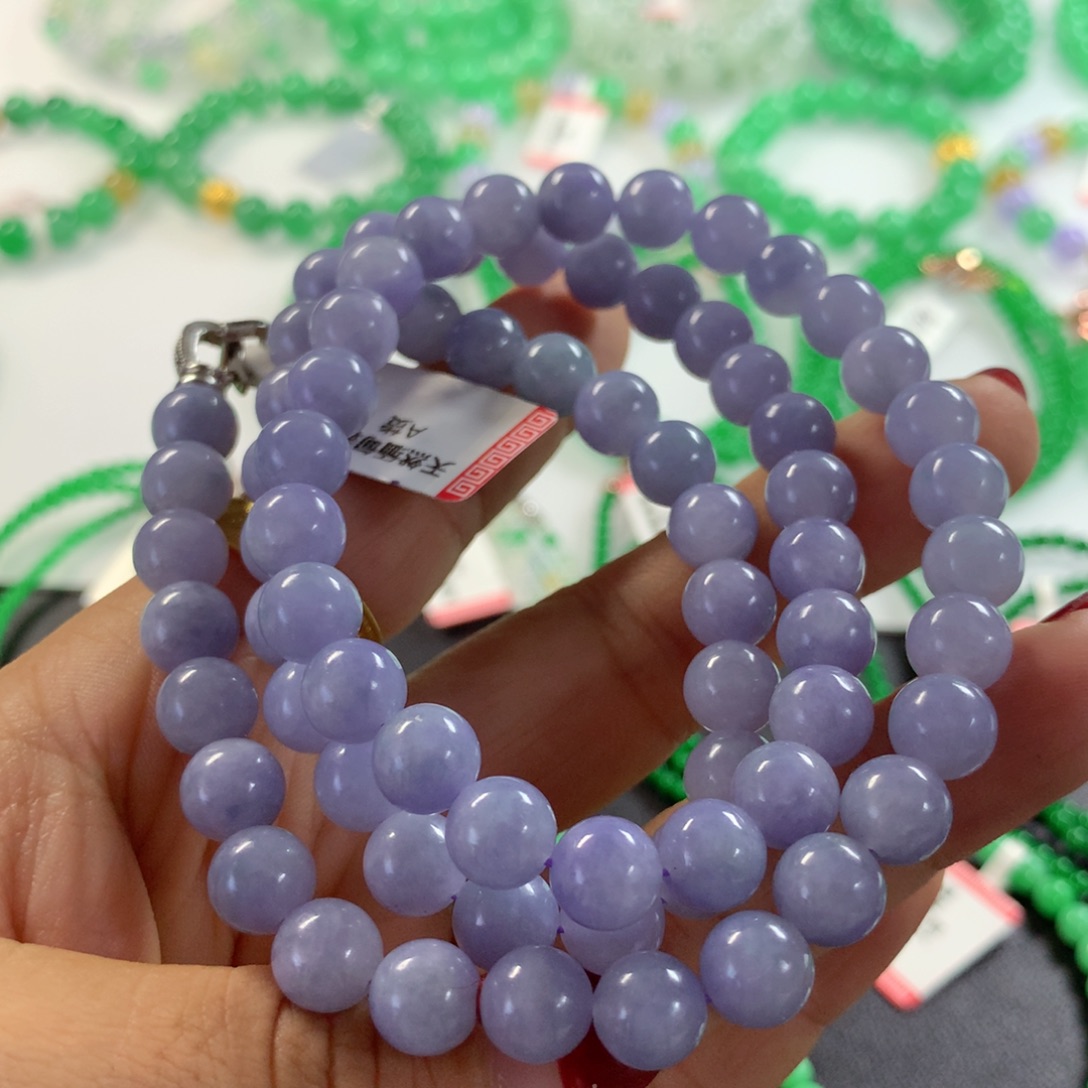 翡翠未镶嵌颈饰项链