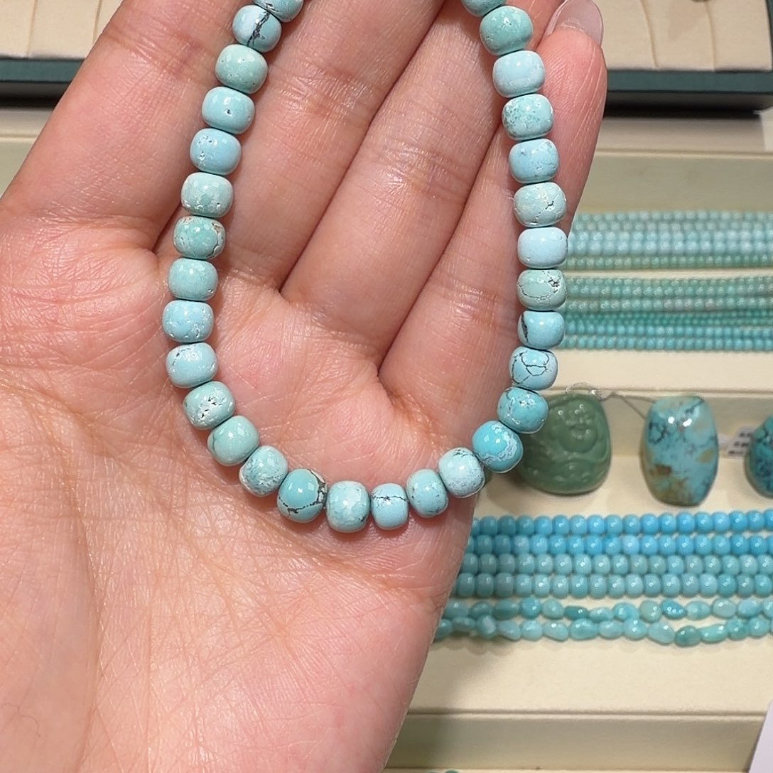 绿松石未镶嵌老型手串