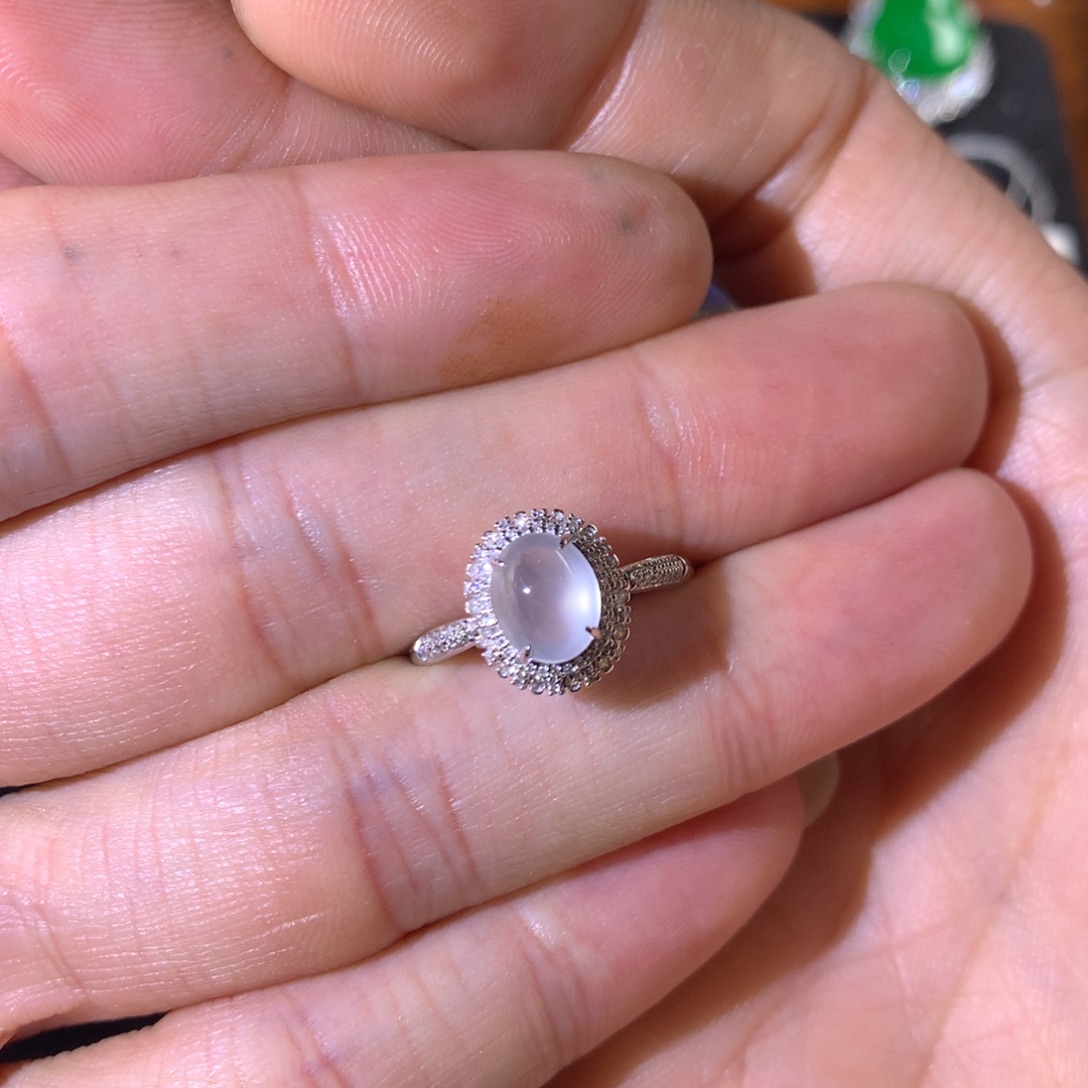 翡翠18K金镶嵌戒指翡翠