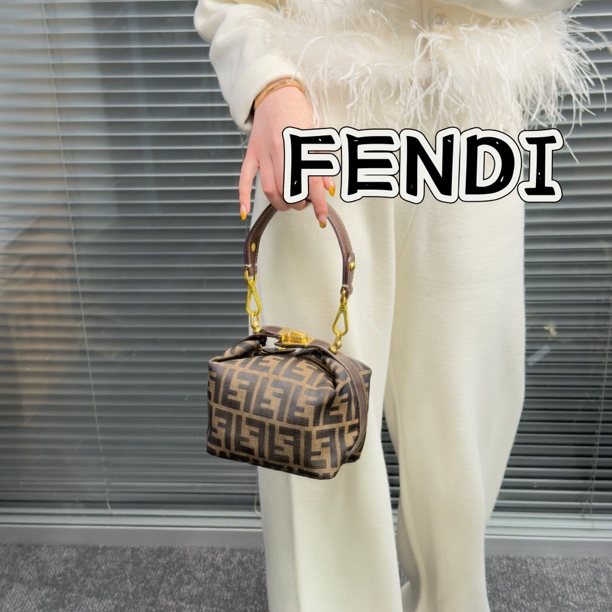 99新 FENDI/芬迪 全原老花小饭盒手提包 Jmm73