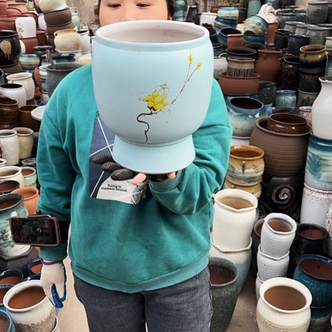 口20高25瑕疵盆子。 